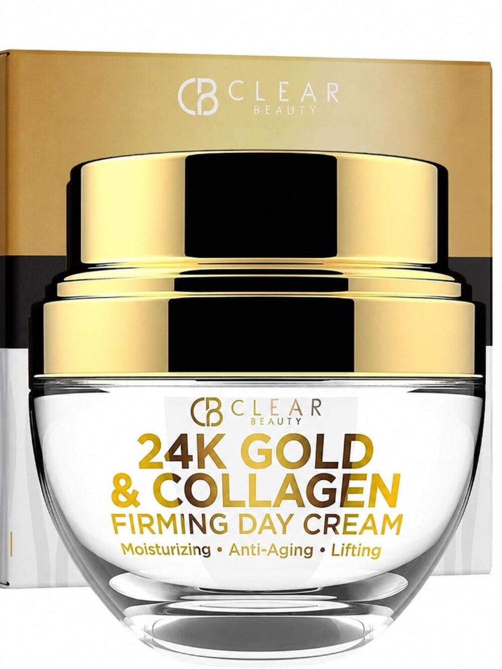 CLEAR BEAUTY 24K GOLD & COLLAGEN FIRMING DAY CREAM, HYDRATING 1.69 OZ.